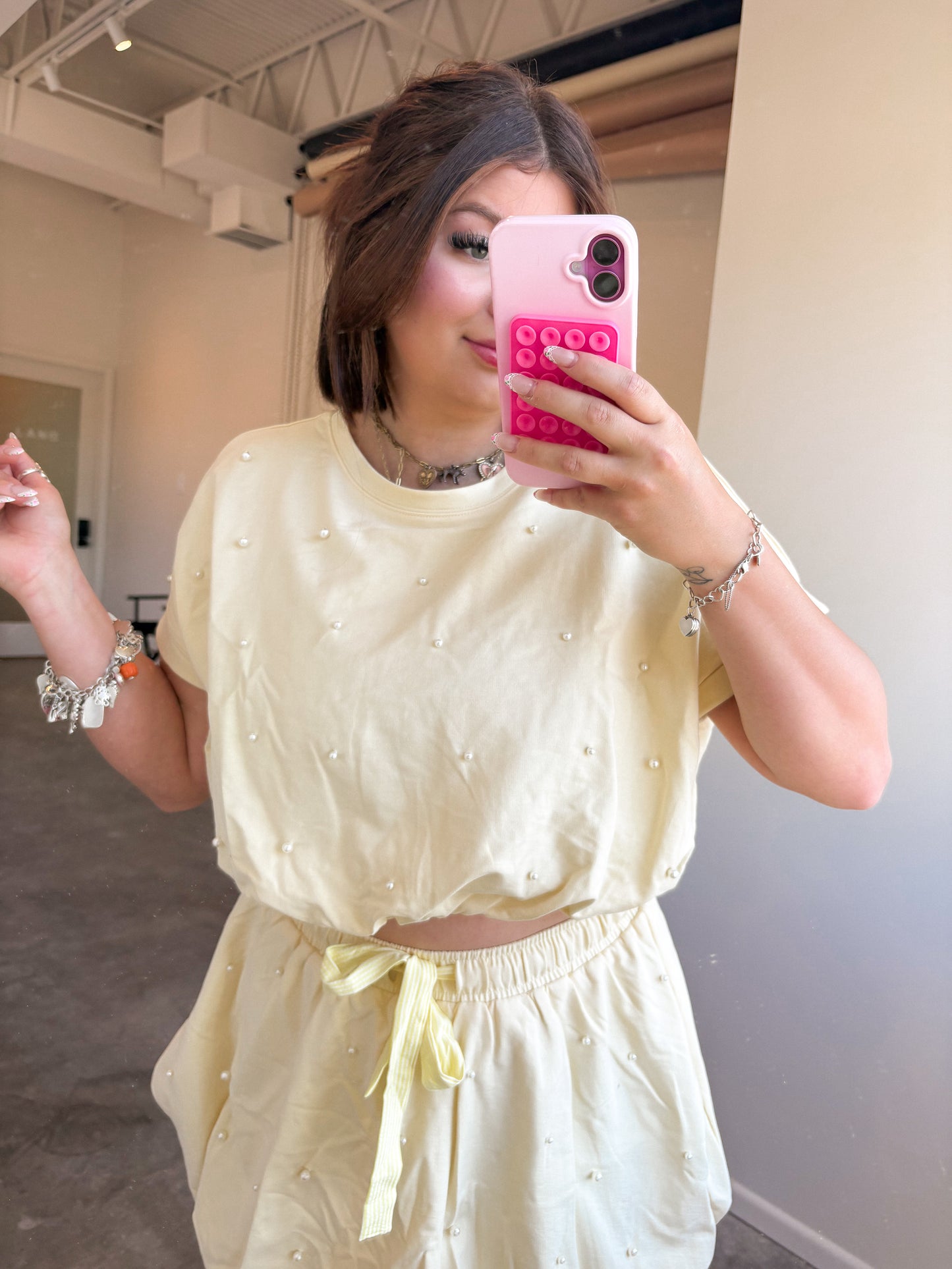 Sunshine Pearl Bubble Top