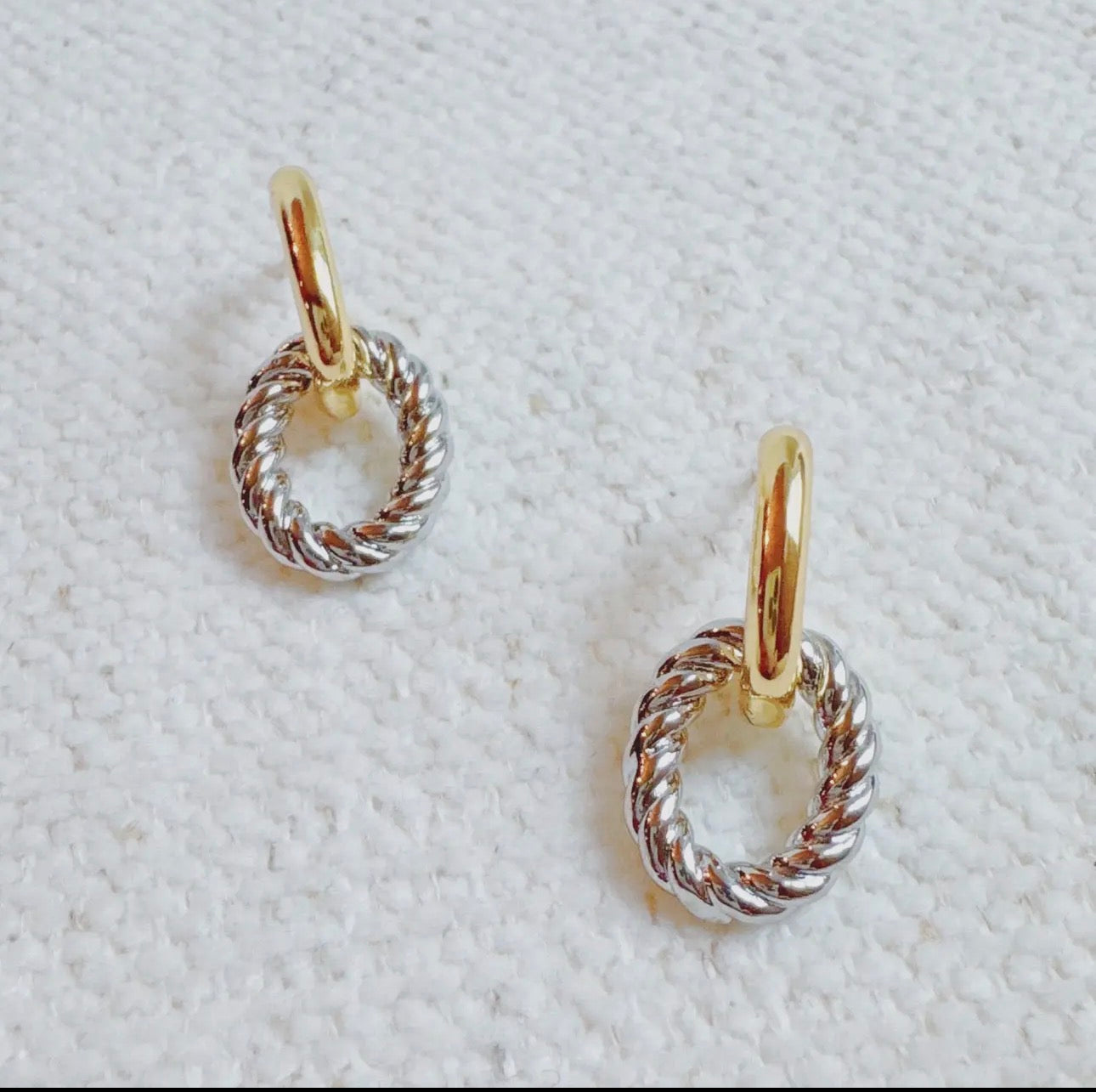 Two tone chain earrings
