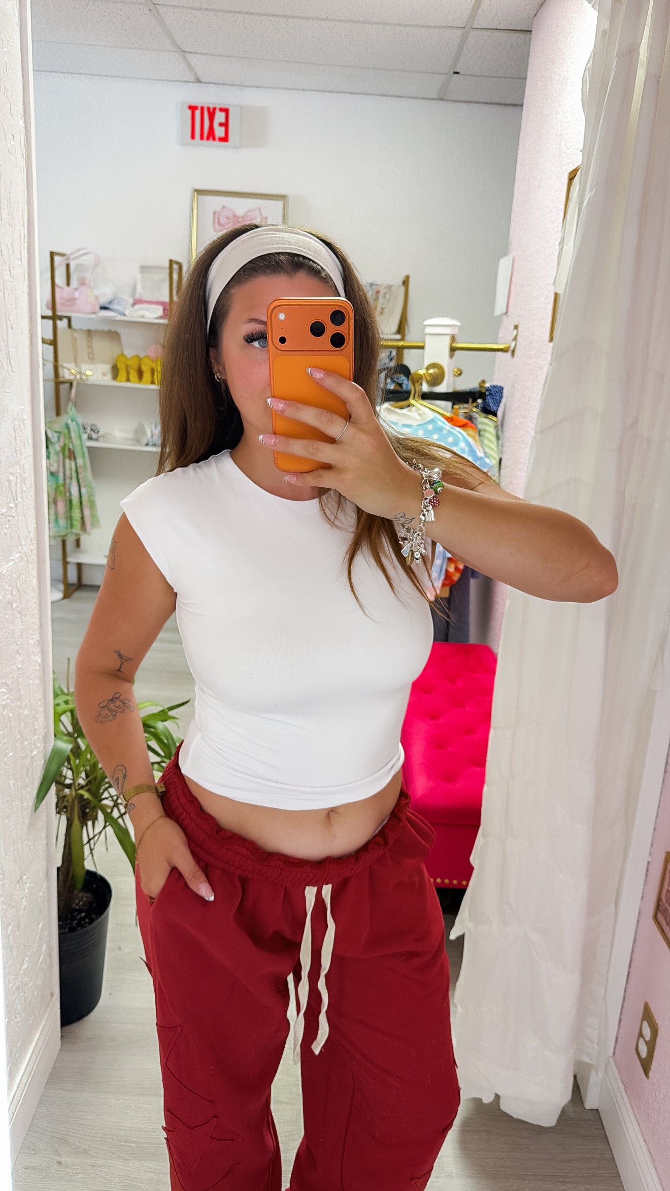 White Cap Sleeve Crew Neck Tee