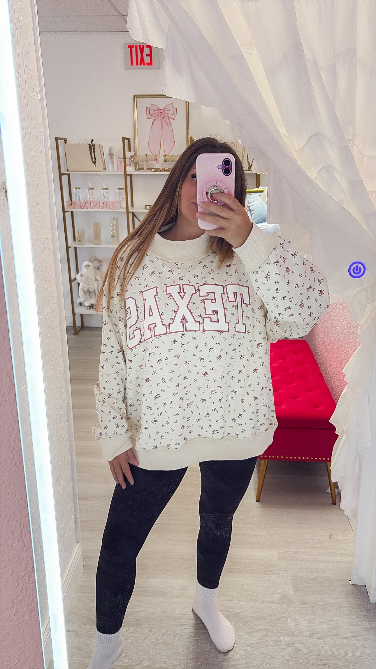 Texas Embroidered Mockneck
