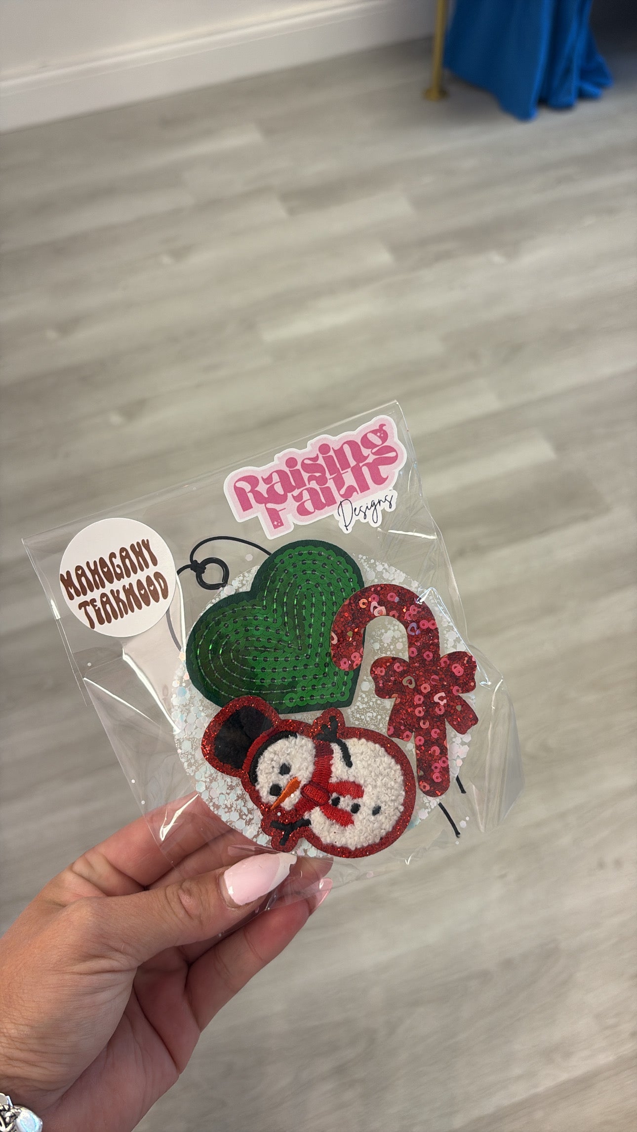 Christmas Snowman Freshie Mahogany Teakwood