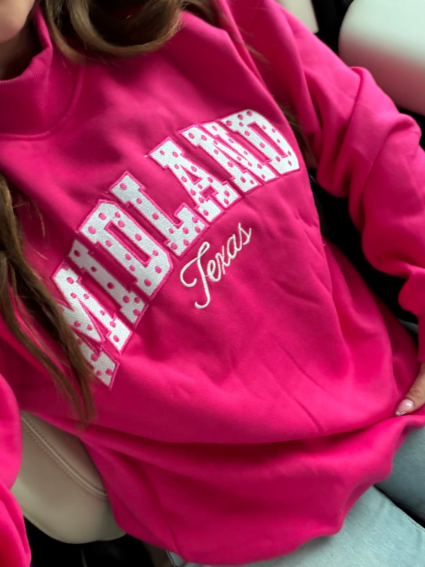 Hot Pink Midland Mockneck