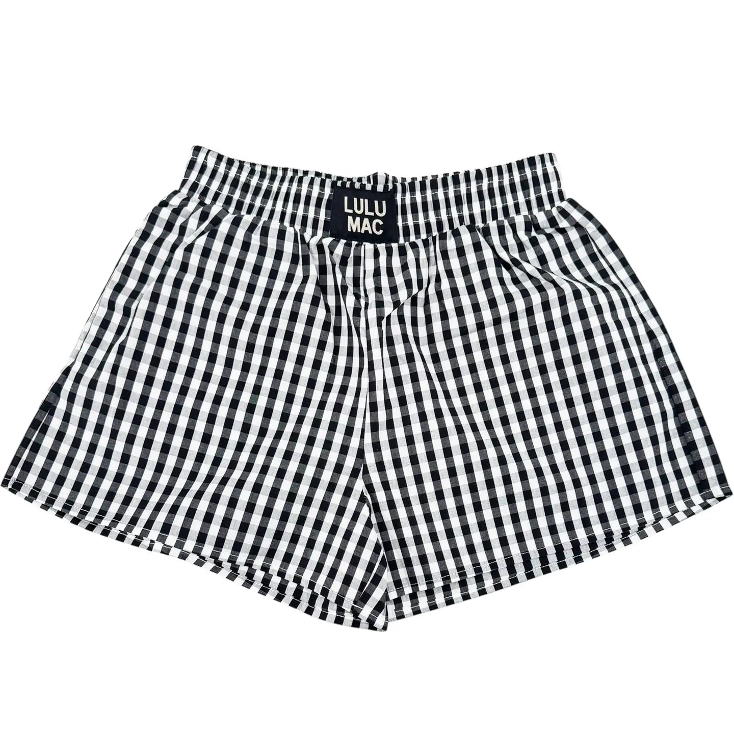 Lulu Mac Black Gingham Boxer Shorts