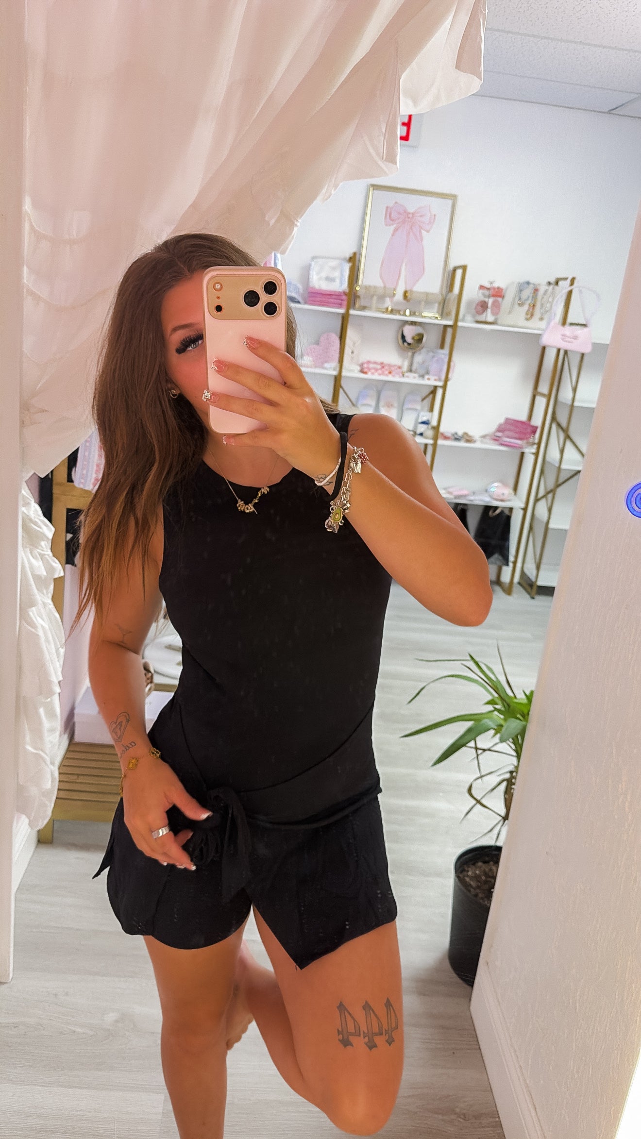 Black Sleeveless Wrap Tie Front Dress