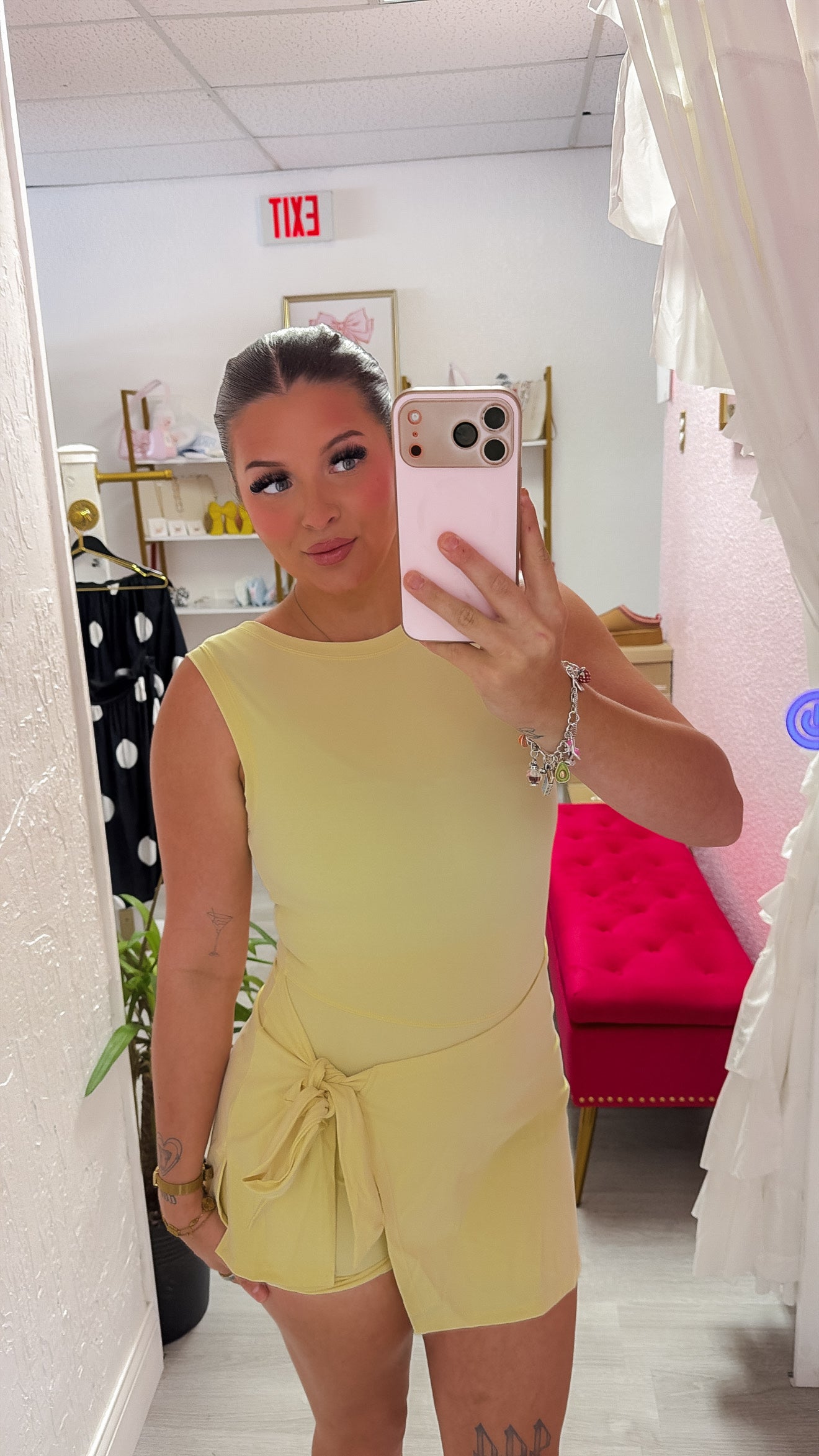 Lemon Sleeveless Wrap Tie Front Dress RESTOCK