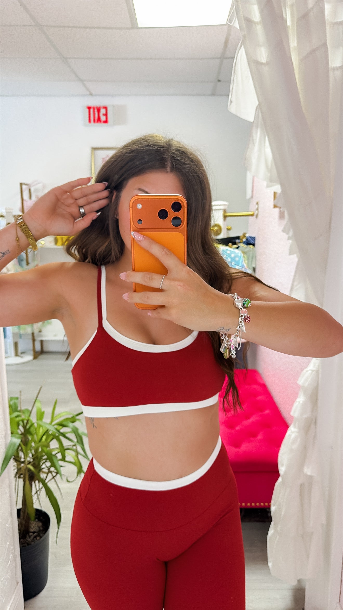 Cherry Double Layered Sports Bra