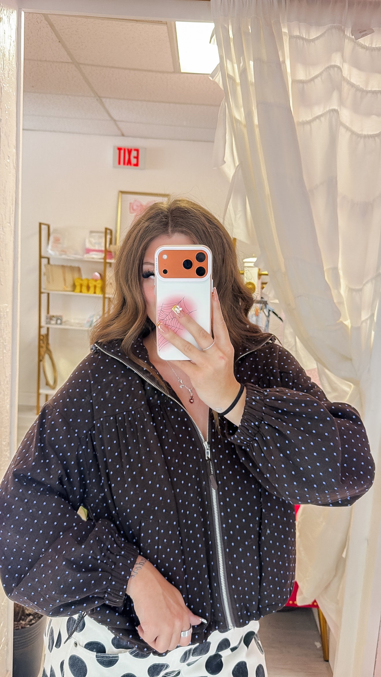 Smores Polka Dot Zip Up Jacket