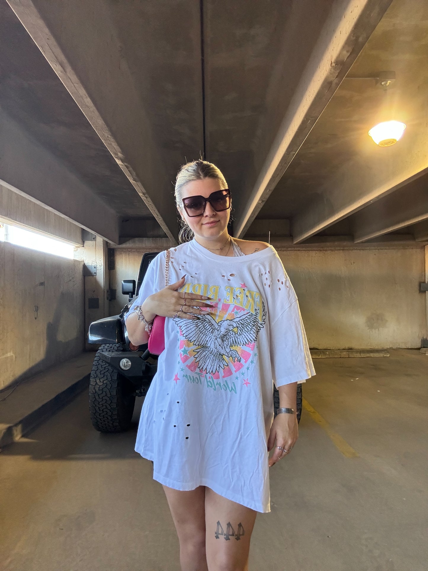 Free Bird Distressed Tee/Dress