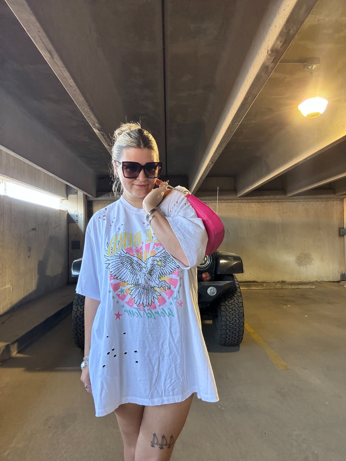 Free Bird Distressed Tee/Dress