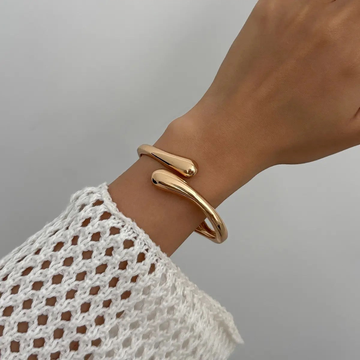 Teardrop Shape Cuff Bangle