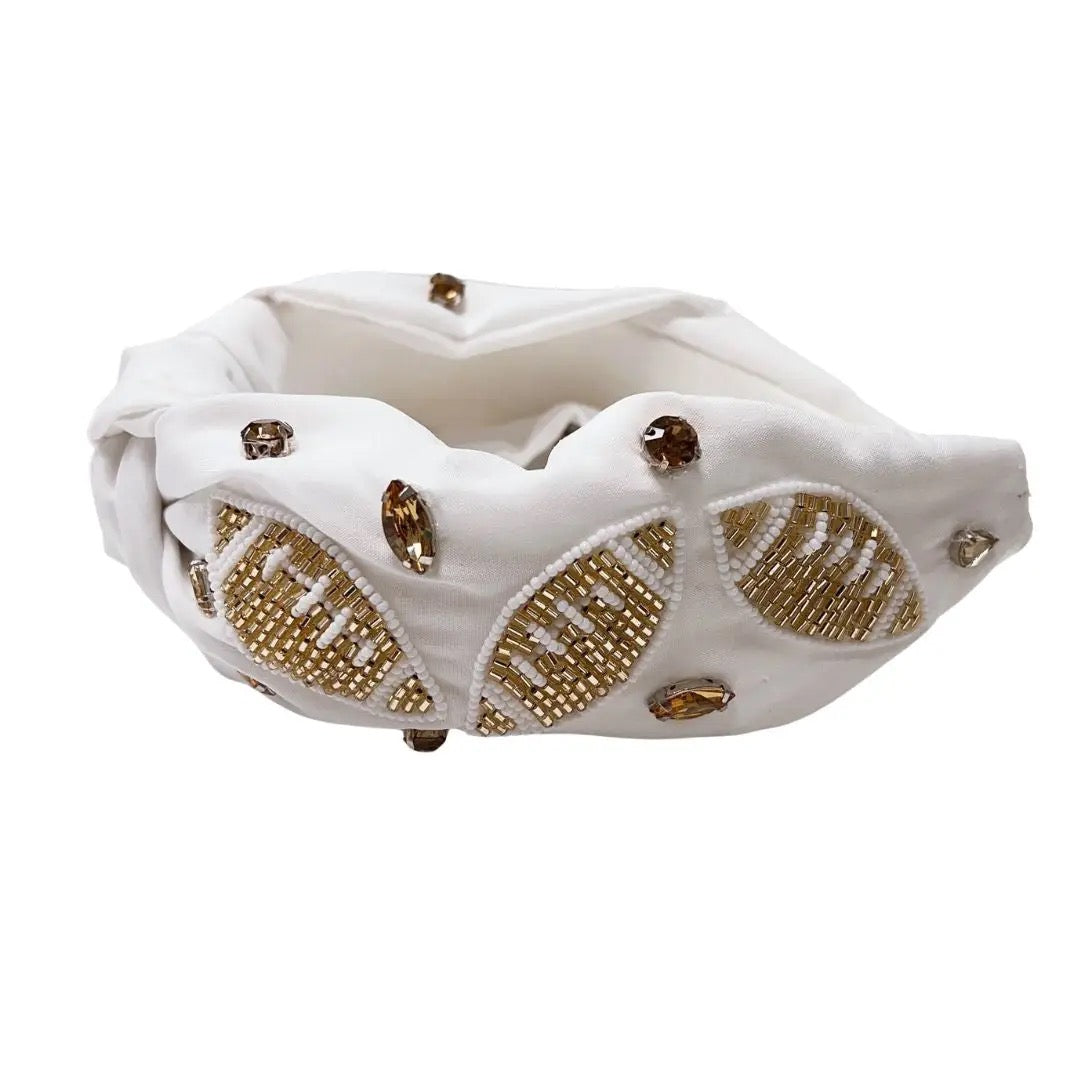 Football Gold/White Headband