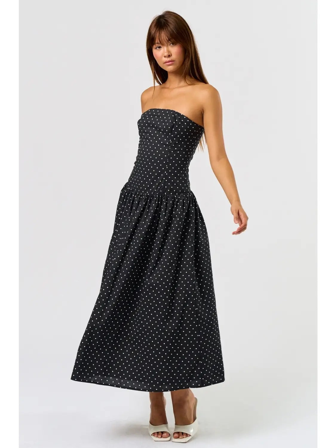 Polka Dot Tube Maxi Dress