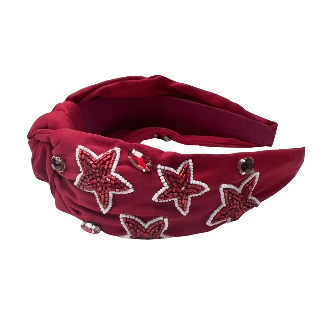 Maroon Star Headband