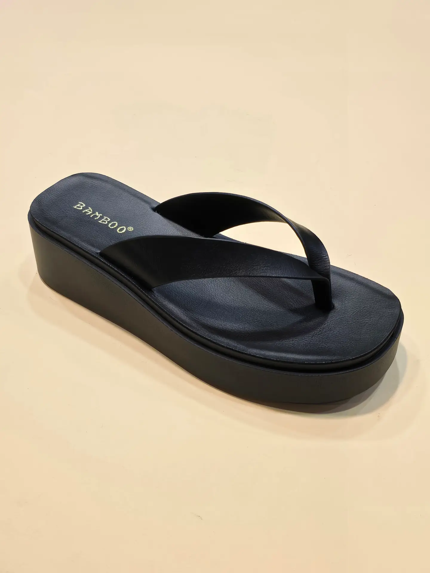 Lucky Black Strappy Platform Sandals