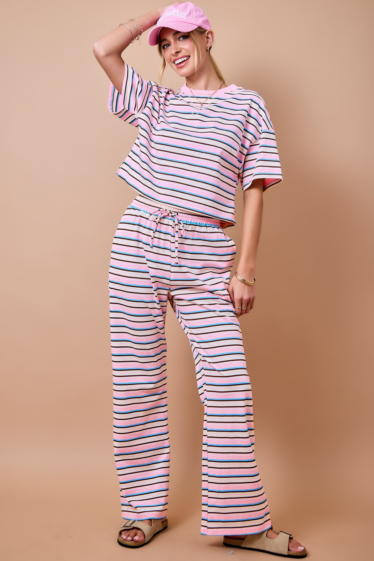 Striped Boxy Pants Set
