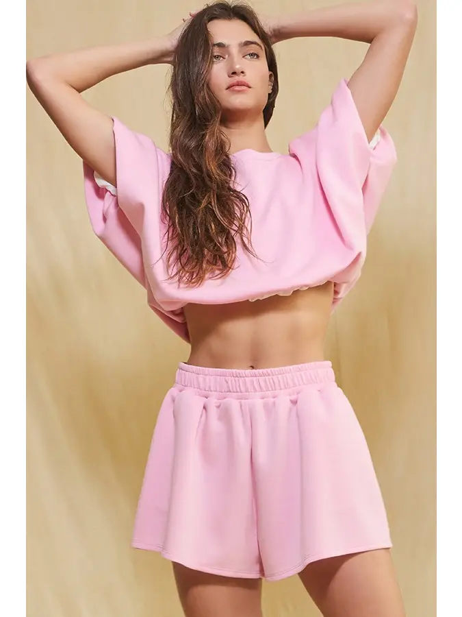 Scuba Elastic Waist Banded Solid Shorts