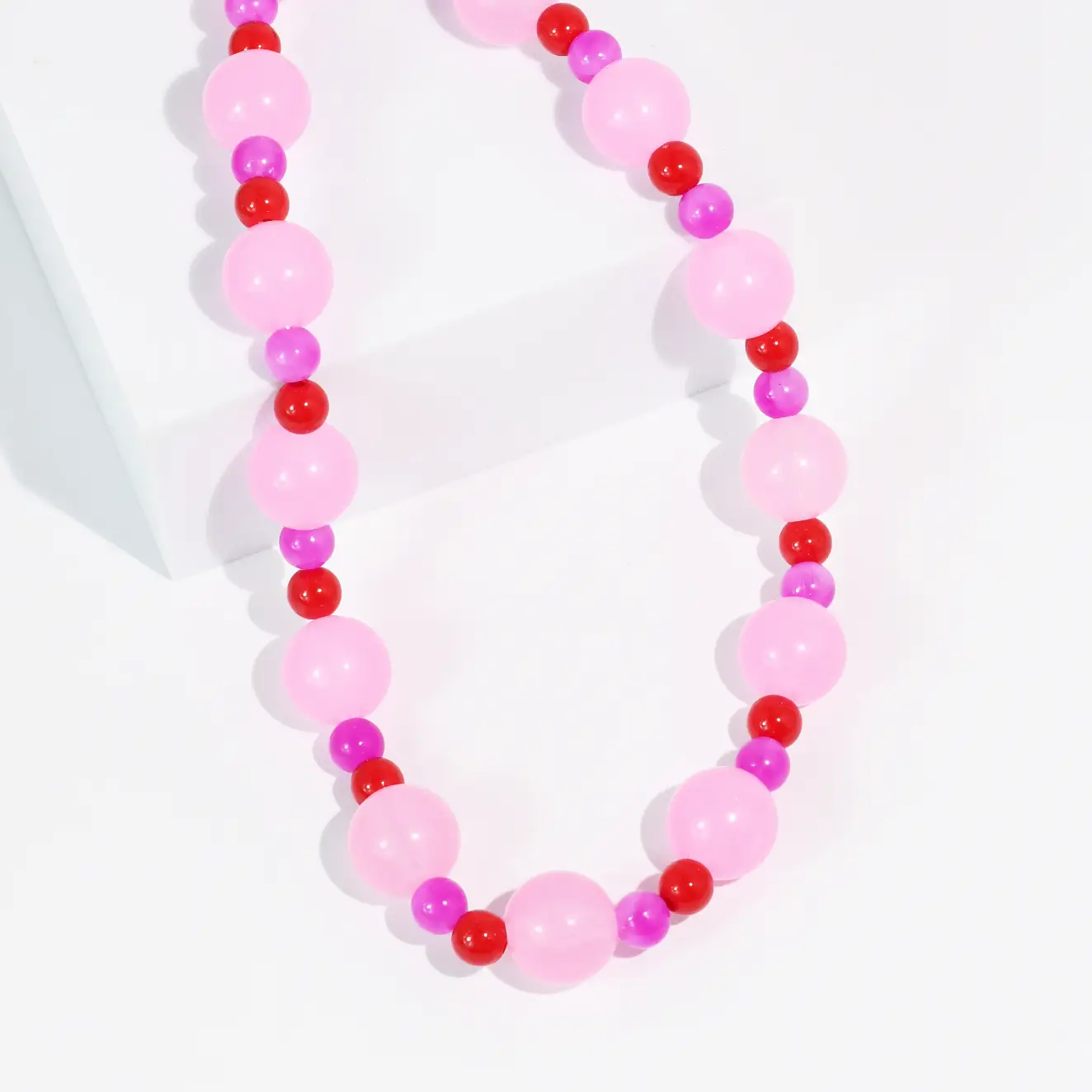 Pink Palms Stone Necklace