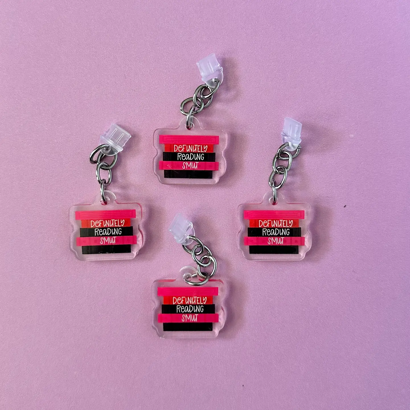Definitely Reading Smut Book Stack Type C Dust Plug Charm