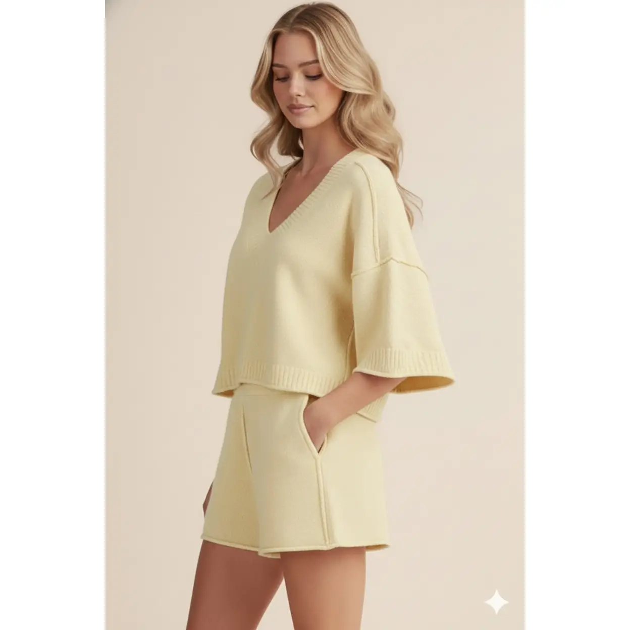 Cozy Daily Loose Fit Essential Soft Knit Set