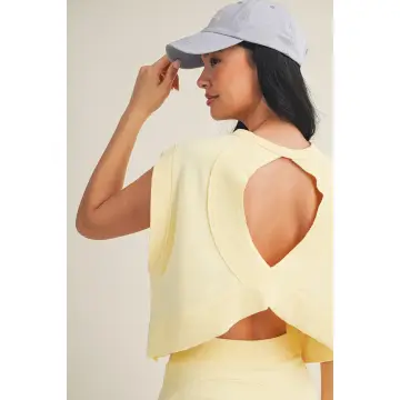 Lemon Mineral Wash Open Back Top
