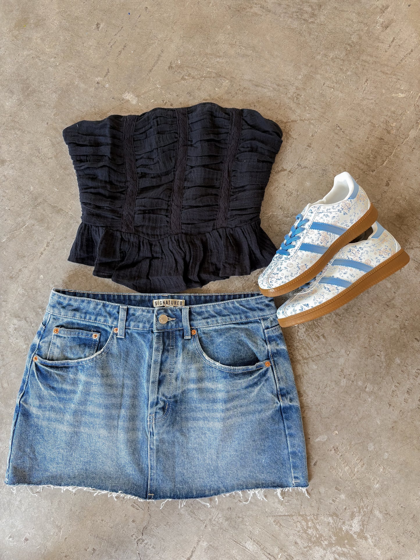 Ruffle Down Rouched Crop Top