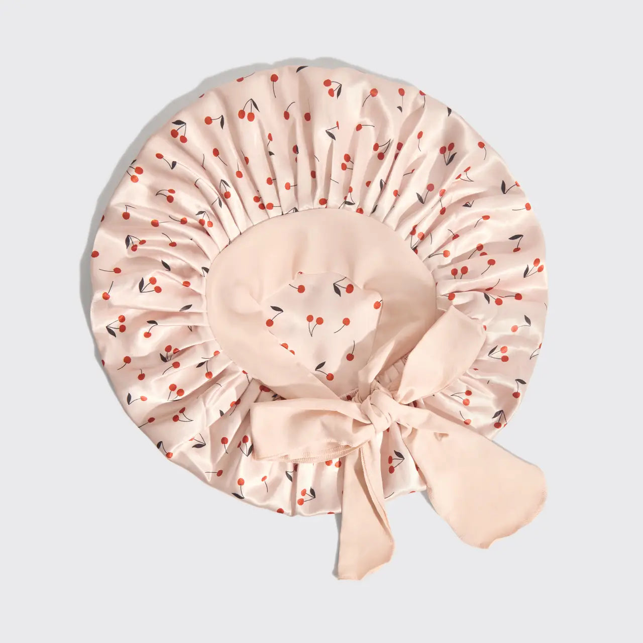 Cherry Print Oversized Satin Bonnet