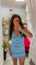 Ocean Halter Knit Mini Dress