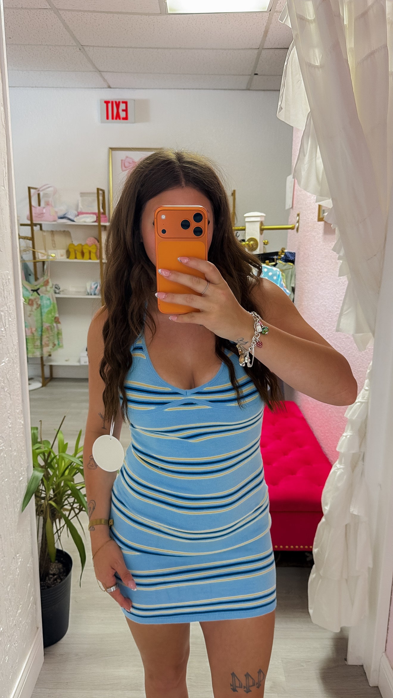 Ocean Halter Knit Mini Dress