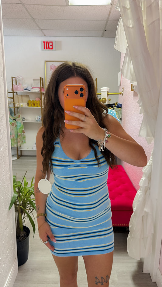 Ocean Halter Knit Mini Dress