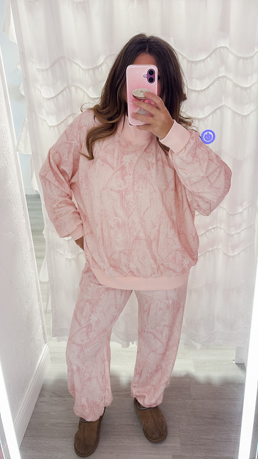 Pink Camo Mockneck + Jogger Set
