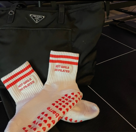 Hot Girls Do Pilates Grip Socks - Red