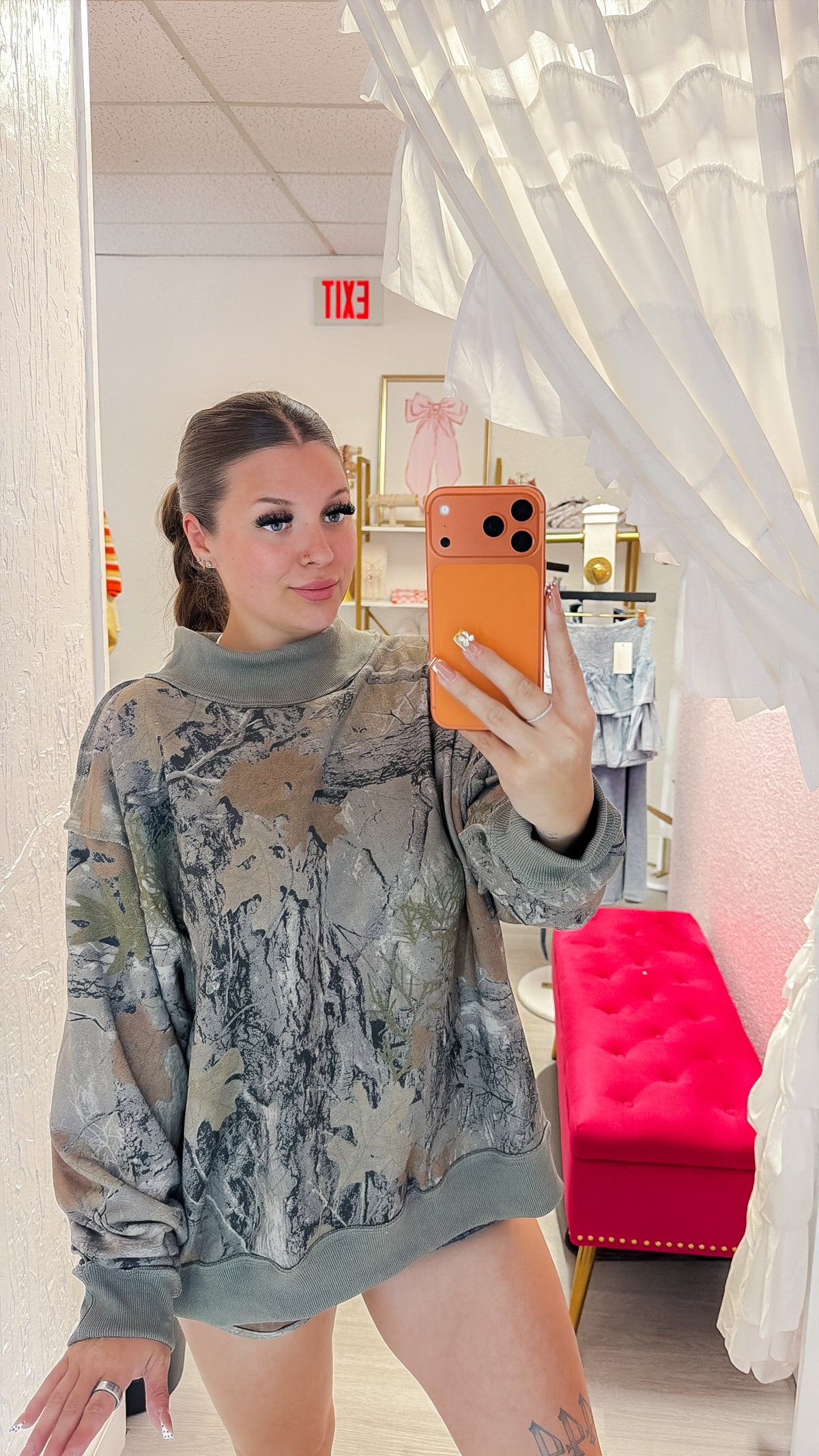 Dark Camo Mockneck Sweatshirt