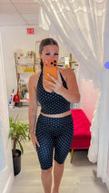 Emory Polka Dot Capri Leggings - Black