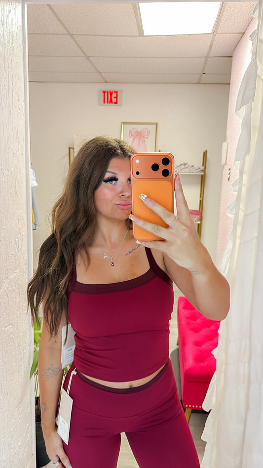 Dark Cherry Contrast Top