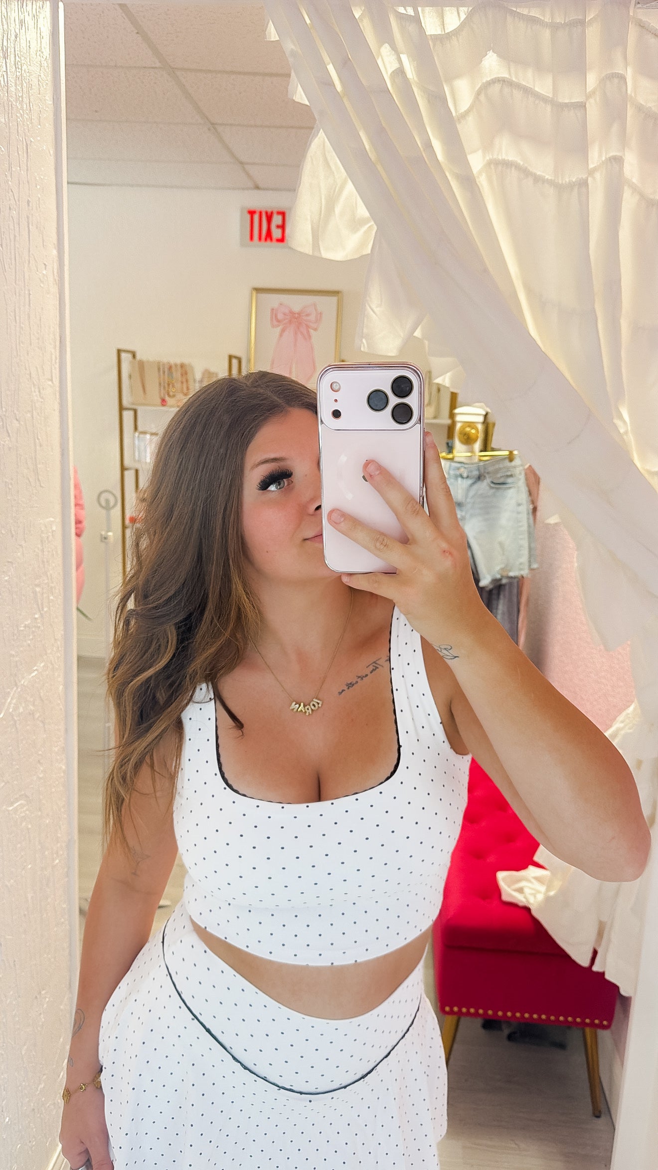 Polka Dot Cropped Tank