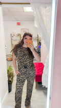 Tiger Print Pants Set