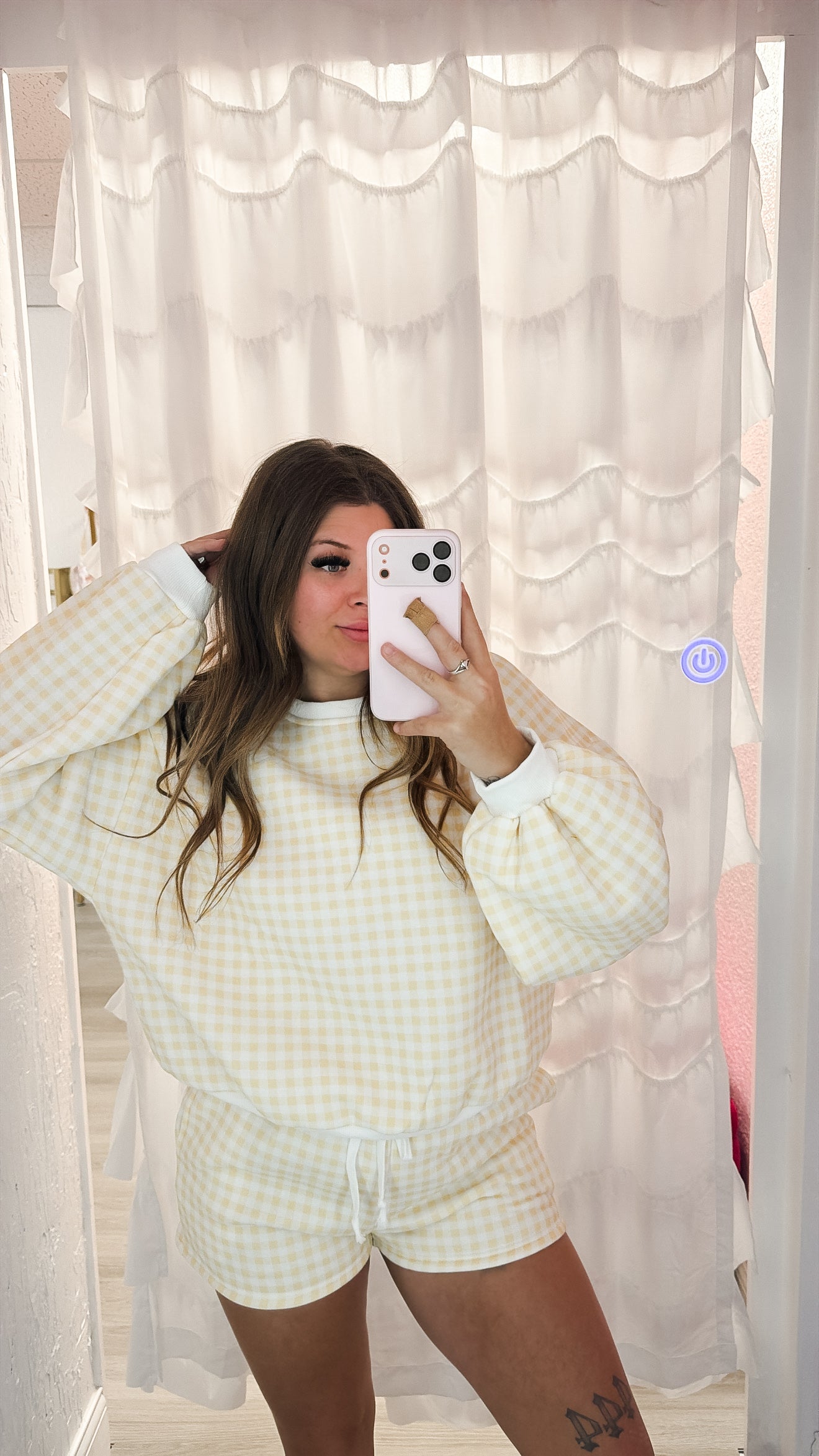Lemon Gingham Shorts Set