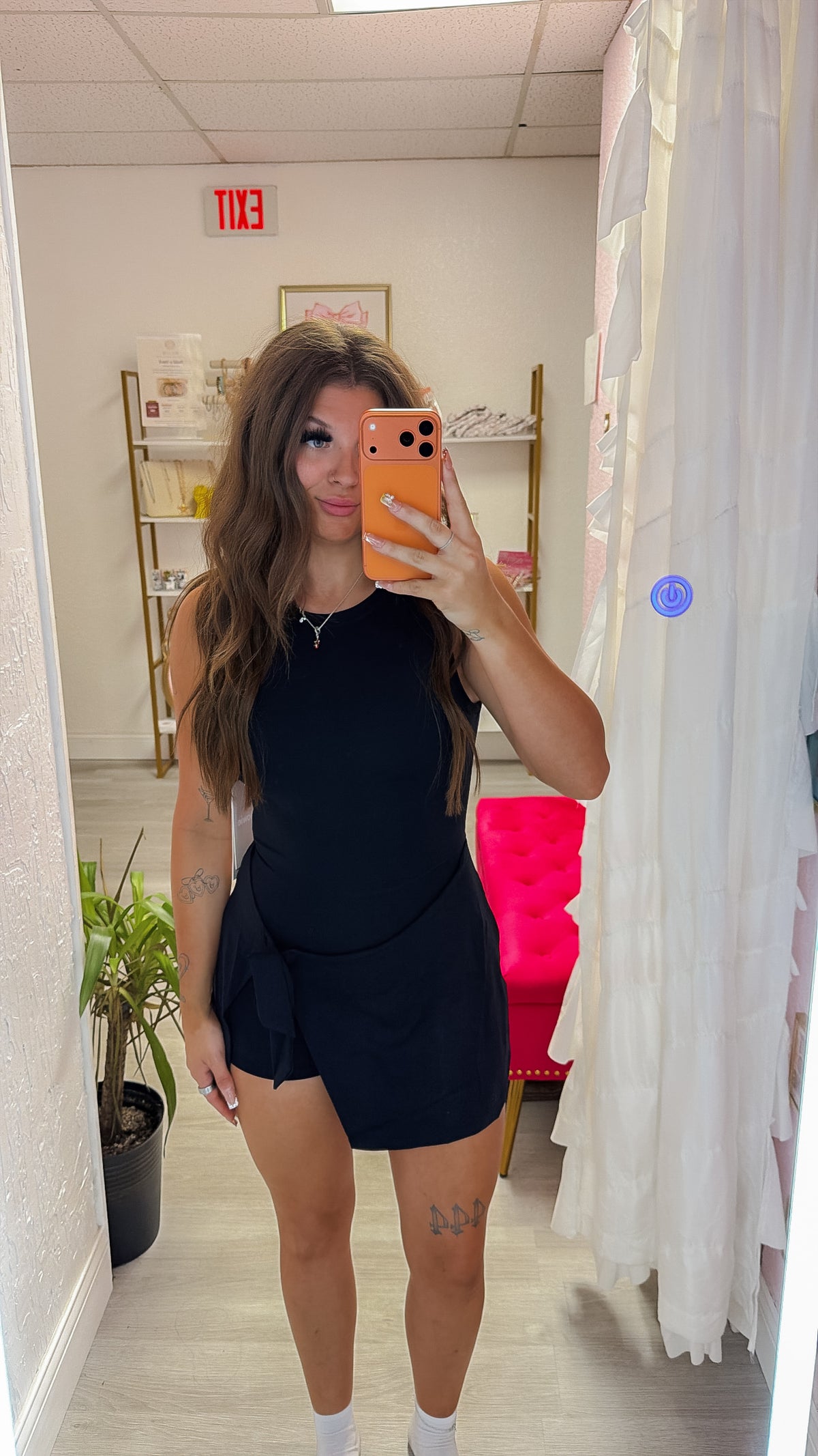 Black Sleeveless Wrap Tie Dress