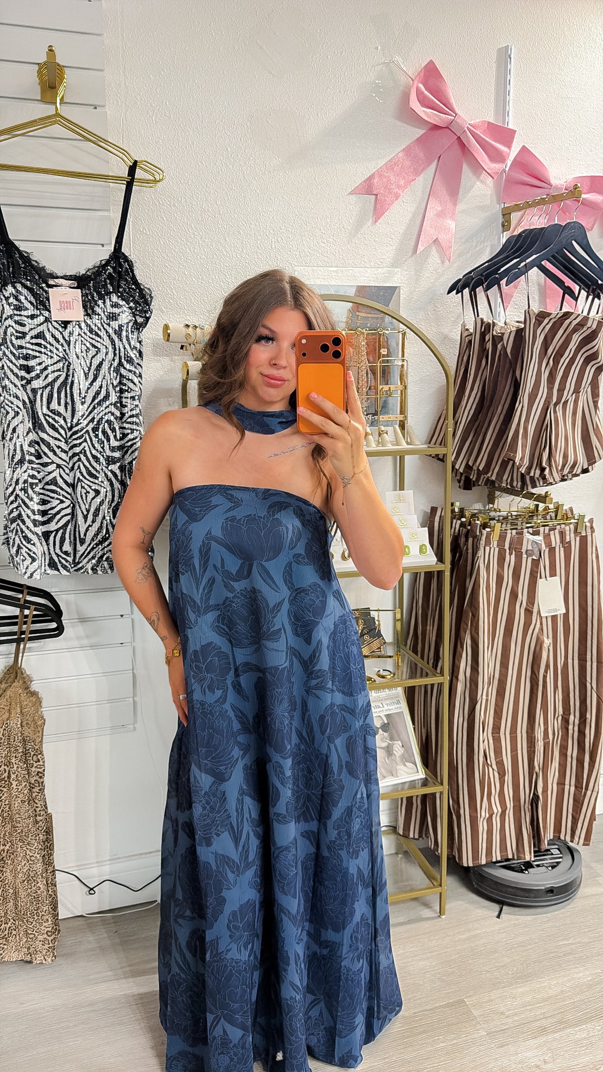 Allah Floral Print Scarf Maxi Dress