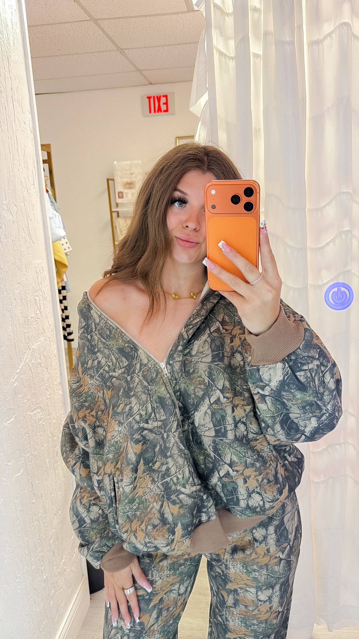 Bayou Dark Woodland Camo Cloud Fleece Oversized Zipup Hoodie