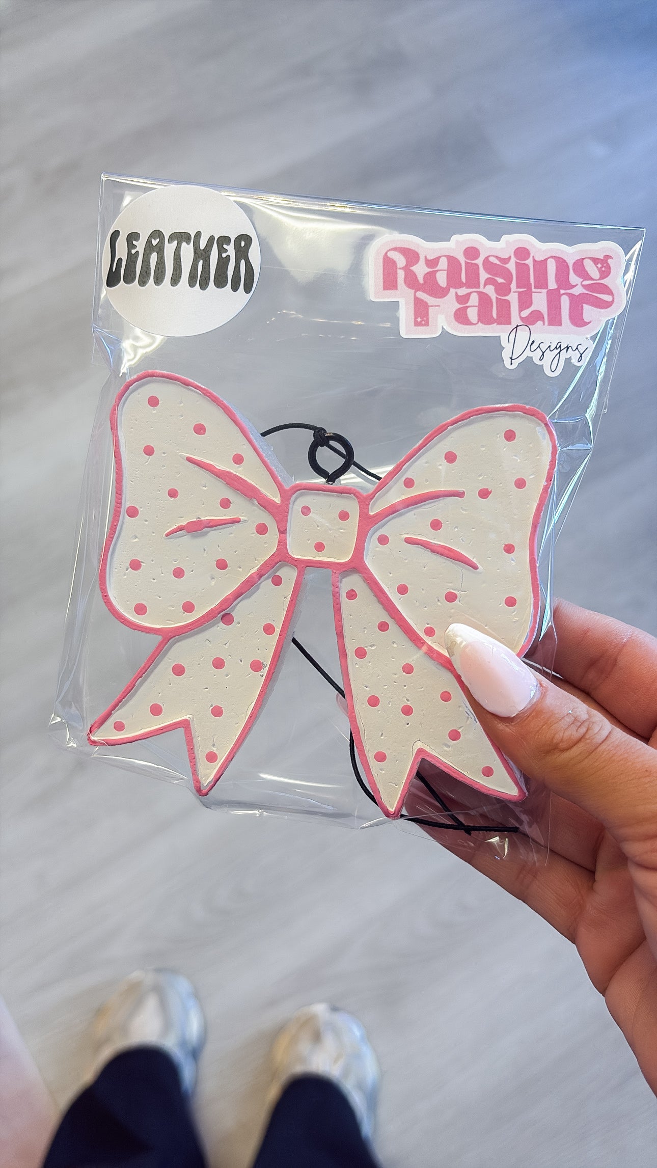 Pink Polkadot Bow Freshie