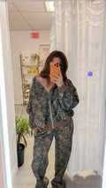 Bayou Woodland Camo Cloud Fleece Wide Leg Sweatpants