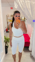 Emory Polka Dot Capris - White