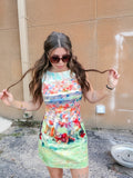 Abstract Football Print Open Back Mini Dress
