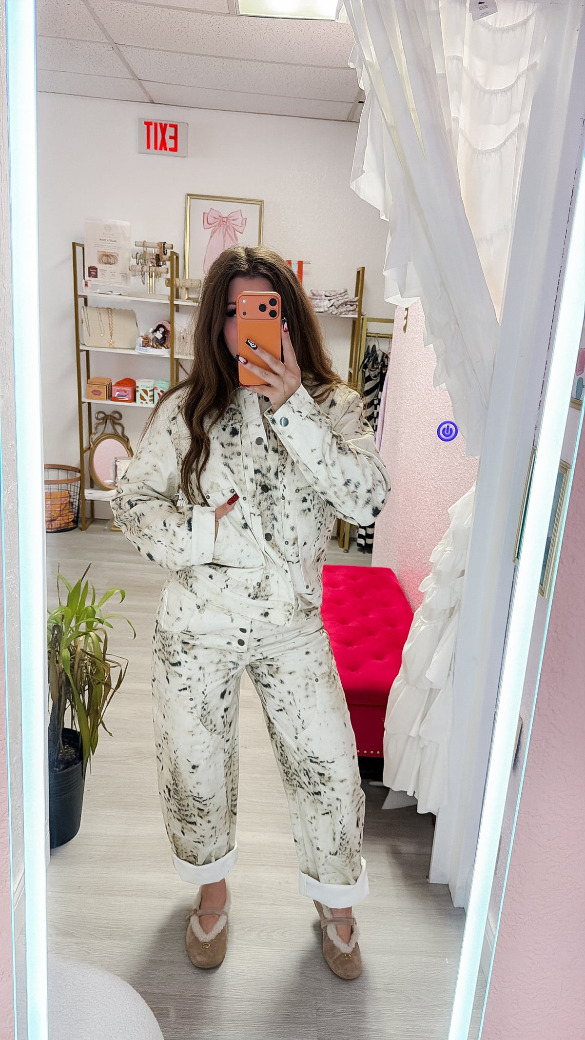 Snow Leopard Barrel Leg Jeans