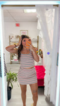 Zara Stripe Skort Tank Set (Pink)
