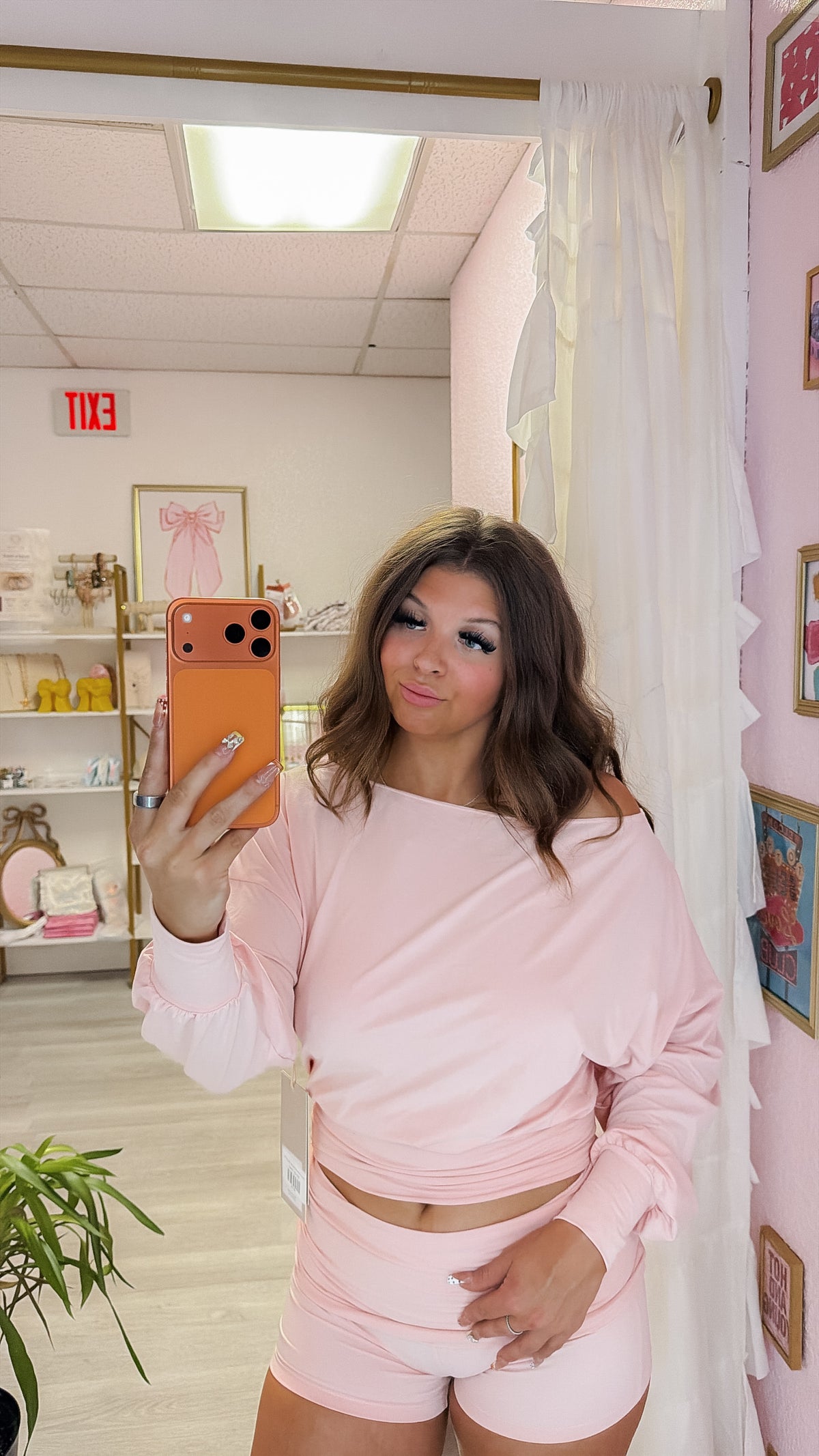Pink Soft Knit Off Shoulder Slouchy Top