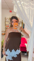 Celeste Lace Trim Relaxed Fit Strapless Top