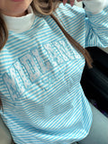 Blue Stripe Midland Mockneck