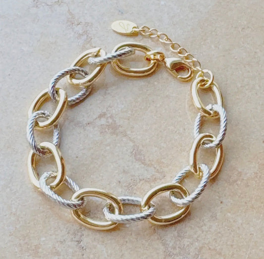Two Tone Chain Bracelet